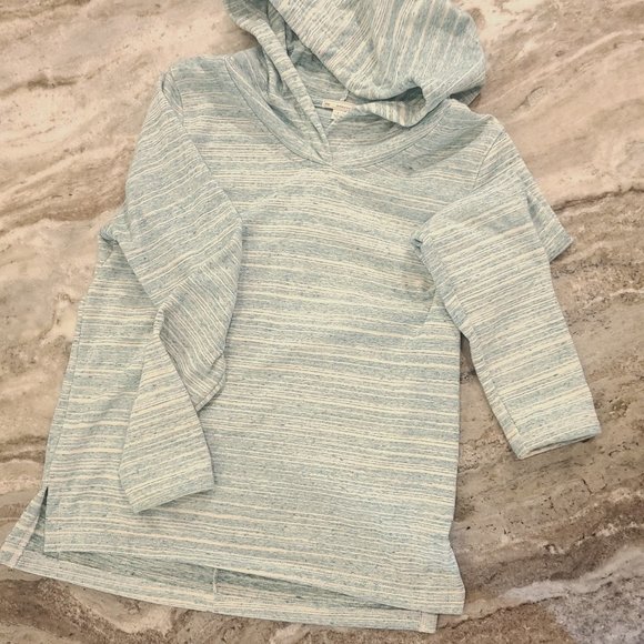 GAP Green and White mini stripe hoodie - Picture 1 of 1